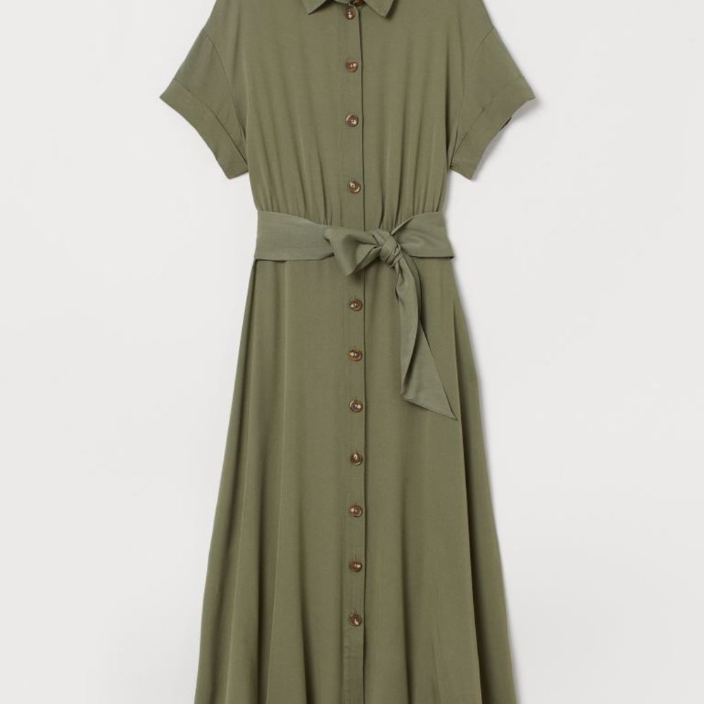 Midi Button Shirt Dress - Picture 1 of 2